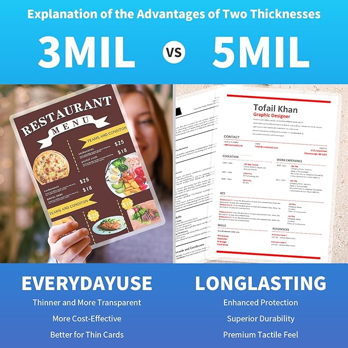 Clear Thermal Laminating Pouches – 9 x 11.5 Inch, 3 mil Thick (50 Pack) – Professional-Grade Lamination Sheets for Documents, Photos & Crafts – Fits 8.5 x 11 Letter Size Paper - [3mil 50 Packs]