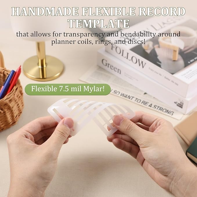 3 Pcs Journal Stencil Set-Handmade Flexible Record Template,Planner Tracker Template for Dotted Journals with 5mm Dot Grid