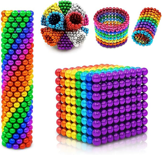 1000pcs Upgrade Balls Original Balls Creative 3D Fidget Building Desk Toy for Stress Relief Beads Putty Toy Slime (8Color-3MM-512pcs)