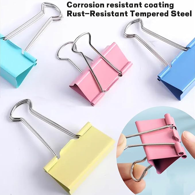 Extra Large Binder Clips 2 Inch (48 Pack), Colored Big Paper Clamps with Box Giant Binder Clips for Office and Home Supplies