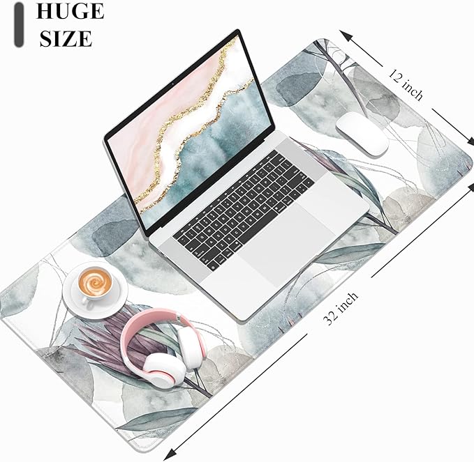 Desk Mat, 32" x 12" XXL Extended Large Gaming Mouse Pad, Desktop Decor Desk Pad, Cute Men Women Office Supplies and Accessories, XL Mouse Mat for Laptop & Keyboard, Purple Epiphyllums