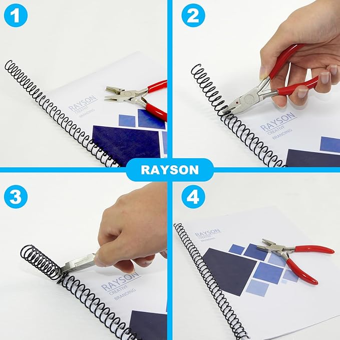 Rayson Plastic Spiral Binding Coil, Mixed Sizes (5/16", 3/8", 1/2", 5/8", 3/4") 4:1 Pitch Black Coil Binding Spines for Business and Educational Purposes, Pack of 125