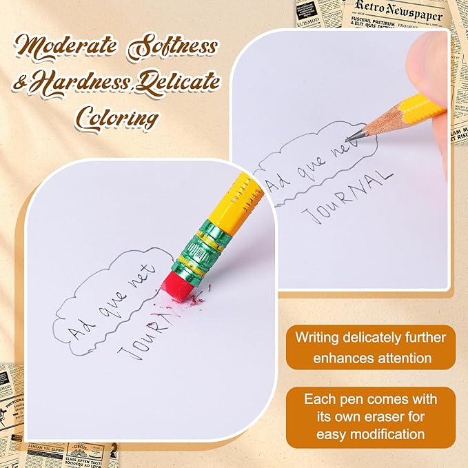 ADHD Pencil - Threaded Fidget Pencil for ADHD & Anxiety, Silent Sensory Stress Relief Rotating Pen for School, Office & Home