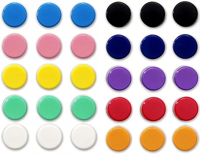 Qualsen Fridge Magnets, 30 Pcs Funny Cute Refrigerator Magnets for Whiteboard, Locker, Office, Classroom(10 Colors)