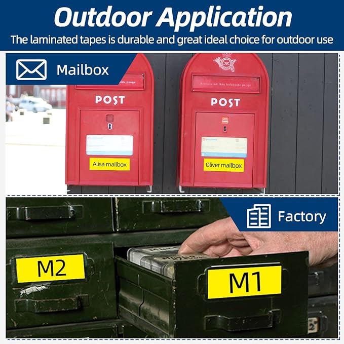 Labelife 18mm Label Tape Replacement for Brother P Touch TZe TZ Tape 18mm 0.7 Laminated TZe-641 TZe641 TZ641 for Ptouch PTD600 PTD400AD PT1880 Label Maker, 4-Pack Black on Yellow 3/4"