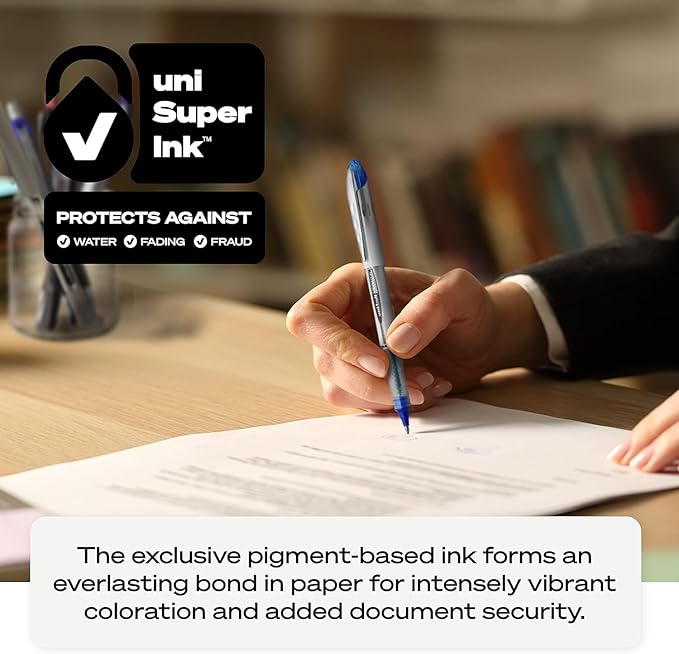 Vision Elite Rollerball Pens, Bold Point (0.8mm), Purple Ink, 3 count, Bundle with Plastic Reusable Pouch