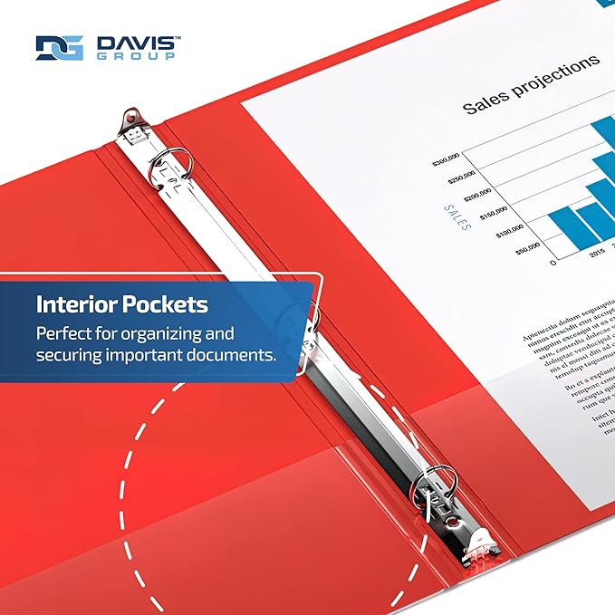 Premium Economy 6-Pack 3-Ring Binders for School or Office, Round-Ring Binders, 1 Inch, Red