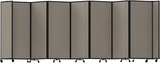 Versare Room Divider 360 Portable Wall Partition | Folding Panels | Large Freestanding Divider | Locking Wheels | Temporary Room Separator