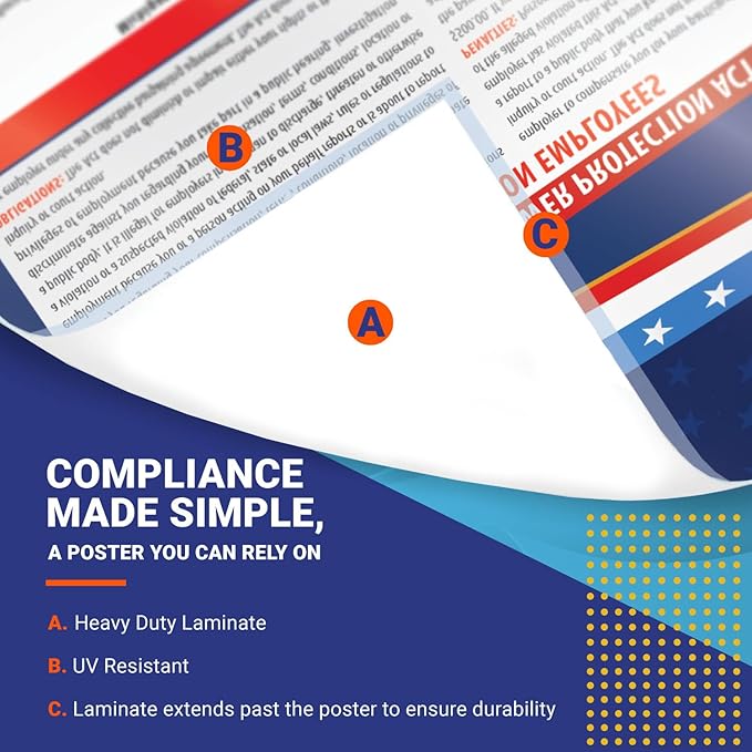 2025 California State and Federal Labor Law Poster - English Spanish Combo - OSHA Workplace Compliant - All-In-One Required Compliance Mandatory Regulations Posting for Employees 16" x 40" Laminated (English Spanish Combo)