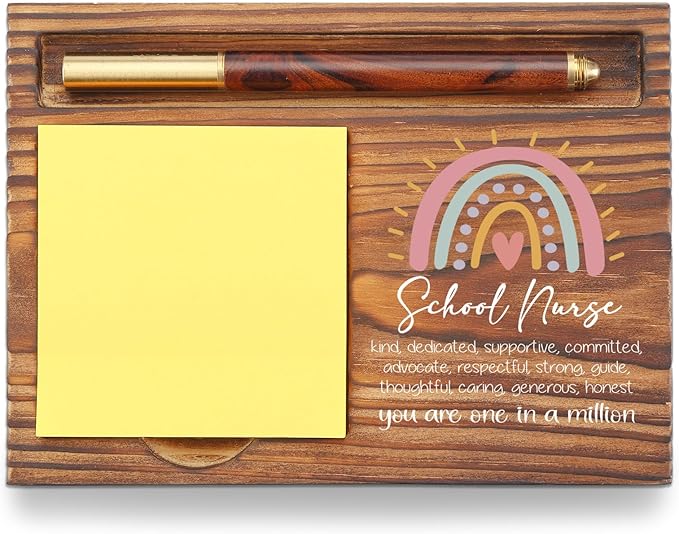 School Nurse Sticky Note Holder, Inspirational Appreciation Gift for School Nurses, School Desk Organizer, Thank You Gift for Nurses Desk Accessory TZP135