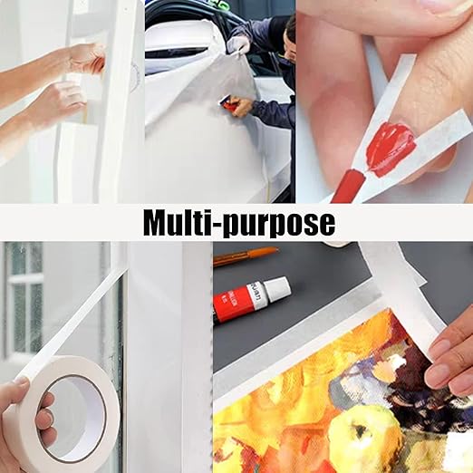 Masking Tape 2 Inch, 10 Pack White Masking Tape Bulk for General Purpose Use, 2 Inches X 55 Yards X 10 Rolls (550 Total Yards)