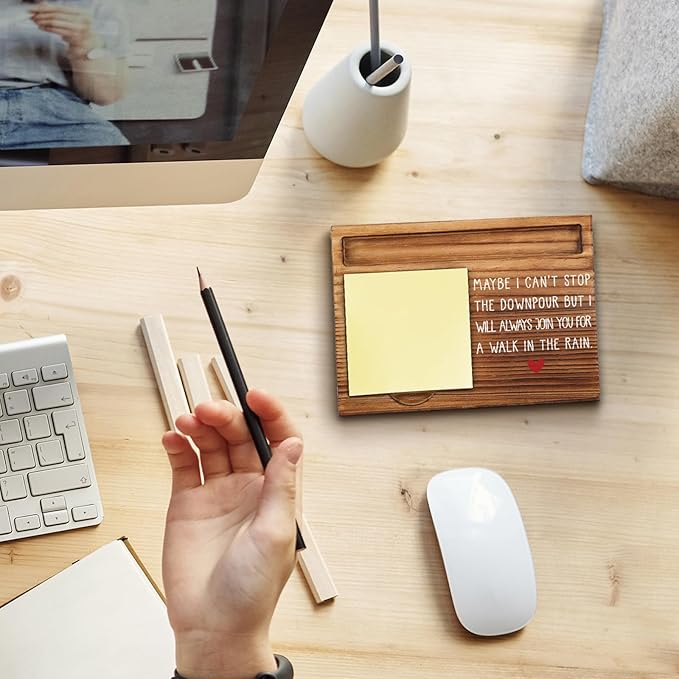 Maybe I Can't Stop The Downpour Friendship Sticky Note Holder, Friend in Need Gift, Tough Time Gift for Bestie, Sister, Friends, Coworker, Self-Stick Note Pad Holders WPP30