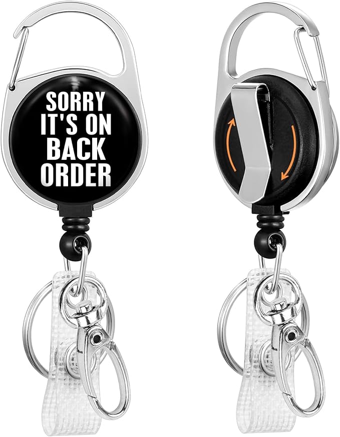 Gctriki Badge Reel Retractable Heavy Duty with 360° Swivel Carabiner Clip, ID Badge Holder Retractable Keychain, Nurse Work Name Badge Clip Pharmacy Technician Gifts (Sorry It's on Back Order)