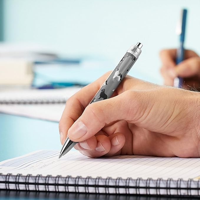 Cute Retractable Pens Pack of 2, 0.5mm Ballpoint Pens with Black Ink, Newfie Dog Ball Point Pen for Smooth Writing Office Supplies