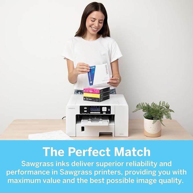 Sawgrass SubliJet UHD Sublimation Ink Cartridge - Black, Cyan, Magenta, Yellow 4 Pack - High-Performance Ink for SG500 & SG1000 Sublimation Printers - Long-Lasting, High-Viscosity Gel Ink