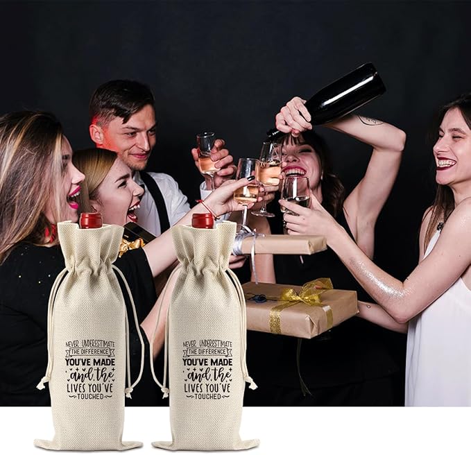 Funny Retirement Gifts for Woman Men Retirement Wine Gifts Bag Happy Retirement Party Decorations Retired Gifts Leaving Gifts for Coworker Nurse Teacher Boss Mother Father