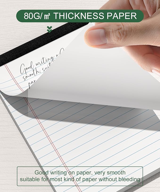 Legal Pads 4x6 Small Notepads, 14-Pck Note Pads for Work Mini Pocket Notepad White Paper Writing Pads Narrow Ruled Scratch Memo Pads for Office Home Taking Quick Notes, Perforated, 30 Sheets Per Pad