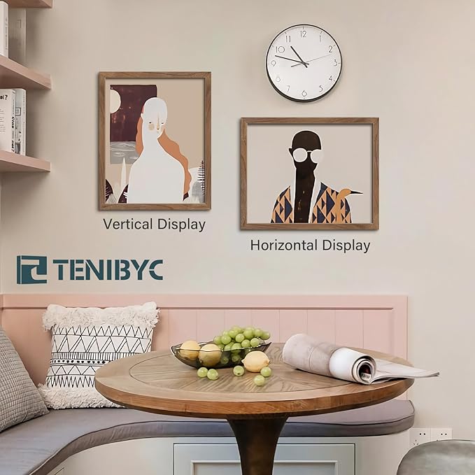 16x20 Poster Frame 3 Pack with HD Glass- Brown Walnut, Natural Solid Wood Picture Frame, Wall Gallery Frame