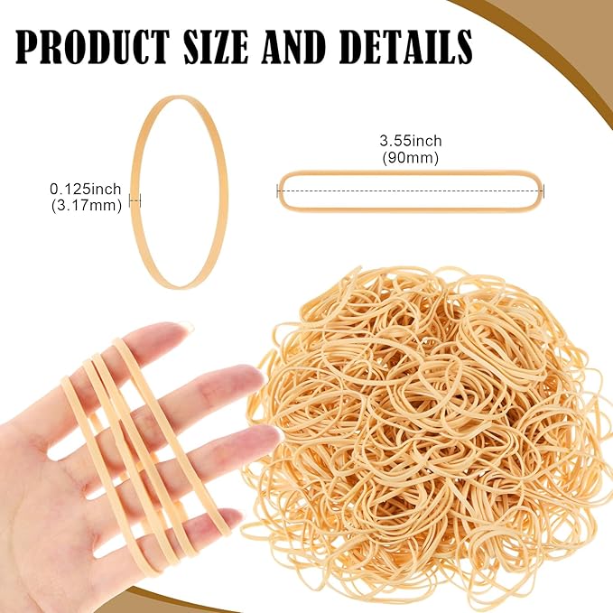 Marspark Rubber Bands Bulk Elastic Rubber Bands 5 lb File Folder Strong Elastic for Office Home Supply Crafts(Size 33)