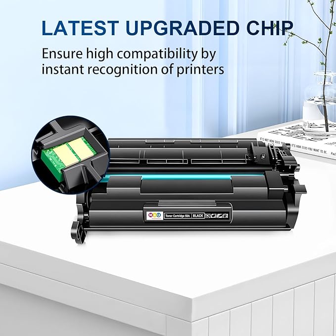 58A Toner 2 Pack Compatible with 58A CF258A Toner Cartridges Black (with Chip), Works with MFP M428fdw M428fdn M428dw M404 M428 Pro M404n M404dn M404dw Printer(2 Pack)