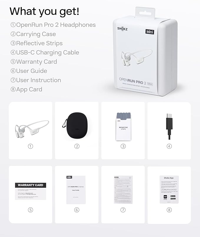 SHOKZ New OpenRun Pro 2 - Open-Ear, Bone Conduction Sport Headphones - with Reflective Strip - Sweat Resistant, Workout Headphones - Secure, Wireless, Comfortable Fit-Deep Bass and Smart Mic App