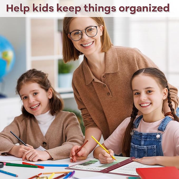 Henoyso 24 Pcs Plastic Folders with Clear Front Pocket and 3 Prong Take Home Plastic 2 Pocket Folder Back to School for Students Parent Teacher Communication for School Office (Dark Red)