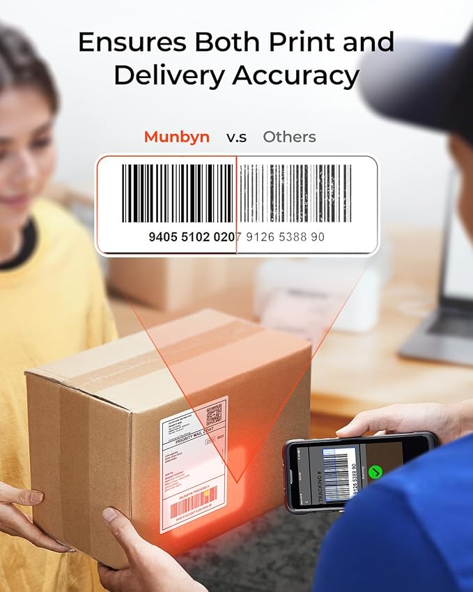 MUNBYN Bluetooth Thermal Label Printer RealWriter RW402B, 4x6 Shipping Label Printer for Small Business, Compatible with Android, iPhone and Windows, Mac, Chromebook, Ebay, USPS, FedEx, Shopify