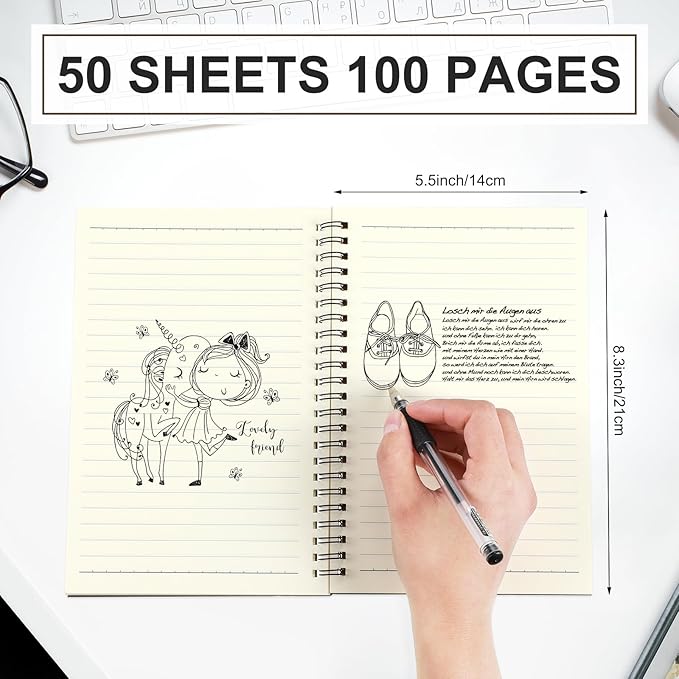 Yahenda 3 Pcs Spiral Notebook Bulk A5 Journal Lined 8.3'' x 5.5'' Writing Composition Paper Small Notepad Subject Notebook for Students Office Business Back to School Supplies (Dark Color)