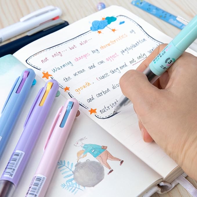 Woomer 3-in-1 Retractable Gel Pens 18 Colors - 0.5mm Fine Point Smooth Writing - Gel Ink Multicolor pens for Journaling Planner, 6 Count Nurse Pens for Journaling Home, Office, Note-taking, Teacher