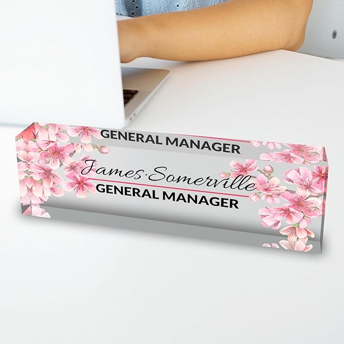 Desk Name Plate Personalized, Custom Name Plate for Desk, Acrylic Desktop Accessories, Office Gift & Decor for Women Men, Teacher Nurse Boss Employee Appreciation Gifts