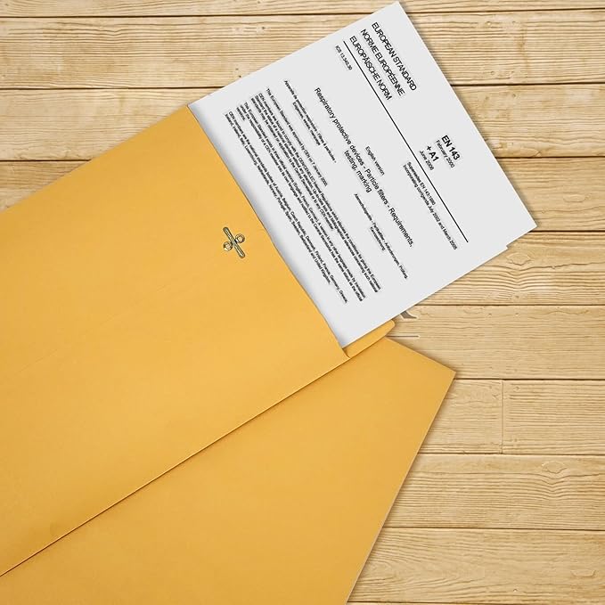 9” x 12” Clasp Envelopes with Gummed Seal Brown Pack of 30