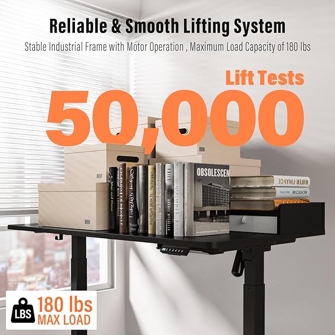 Standing Desk with Drawers,Thickened Table Legs Sit Stand Desk Electric for Home Office & Gaming,Ergonomic Stand Up Desk Cable Management Tray(Classic Black) (Classic Black, 63″ x 30″)