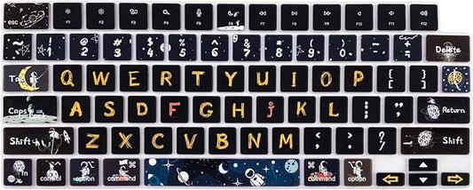 Keyboard Cover Skin for 2021-2024 MacBook Pro 14/16 (A2442 A2485 A3112 A3401 A3403 A2992 A2779 A2780 A2991 A2918 M1/M2/M3 M4) & MacBook Air 13.6''/15'' (A2681 A3113 A2941 A3114),Space Man