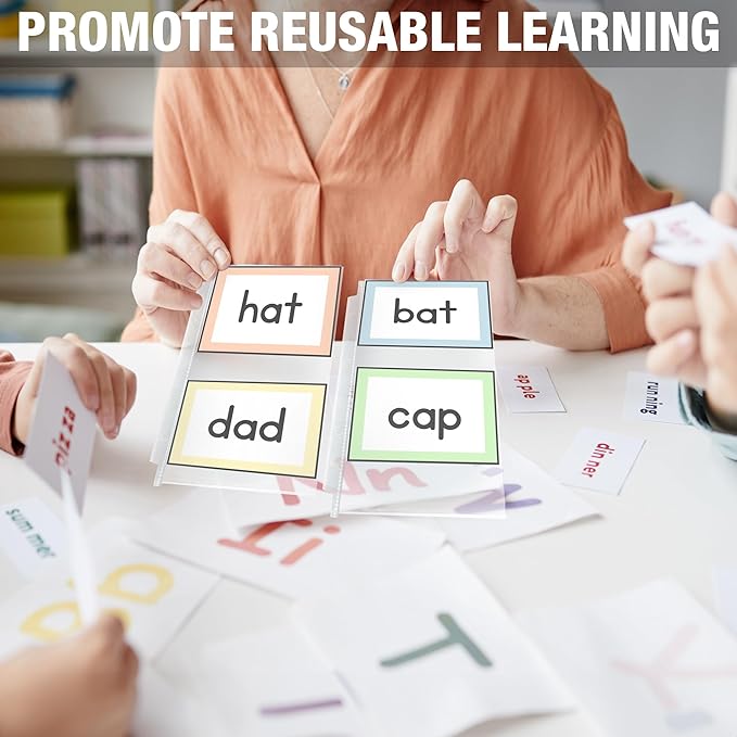 Samsill Mini Sheet Protectors 50 Pack, 5.5 x 8.5 Inch Page Protectors for Mini 3 Ring Binder, Heavy Duty, Clear Protector Sheets, 7 Hole, Top Loading, Acid Free