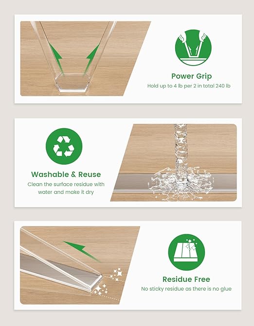 3M Double Sided Tape Heavy Duty, Double Sided Mounting Tape, Strong Heavy Duty Double Sided Tape for Walls Clear Hanging Adhesive Strips (10FT+0.5in+0.08in)