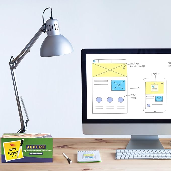 50 Pcs Black Magnetic Dry Erase Markers with Eraser Cap, White Board Mini Dry erase Markers Bulk, Fine Point Tip Student White Board Markers for Teachers Office School Supplies