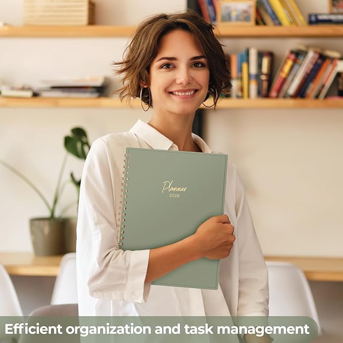 EMSHOI 2026 Appointment Book, A4 15-Minute Hourly Planner, JAN 2026 - DEC 2026, Daily Weekly Monthly, 100GSM Thick Paper, PVC Cover, Colorful Tabs - for Work, School, Salon Scheduling