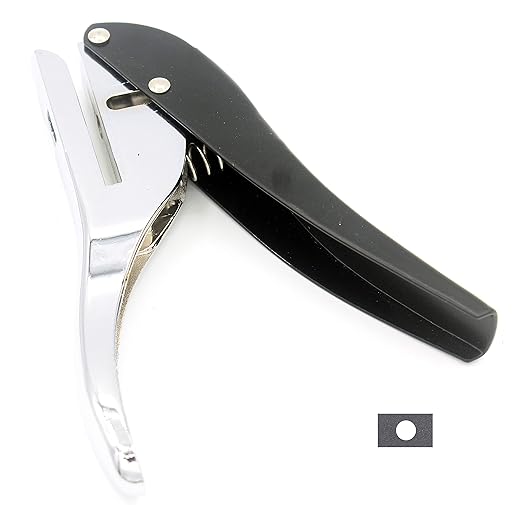 Metal Silver Hand-held 5/16 inch 8mm Round Heavy Duty Single Circle Hole Punch for ID Cards PVC Cards Badge Photos