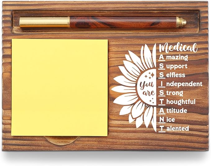 Medical Assistant Sticky Note Holder, Thank You Appreciation Gifts for Medical Assistants, Healthcare Employee Recognition Office Desk Organizer TZP110