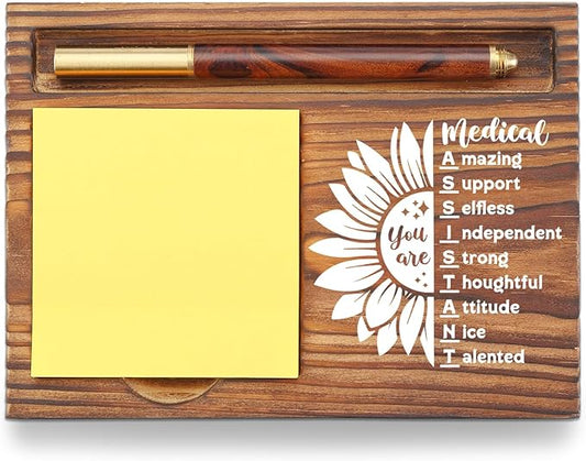 Medical Assistant Sticky Note Holder, Thank You Appreciation Gifts for Medical Assistants, Healthcare Employee Recognition Office Desk Organizer TZP110