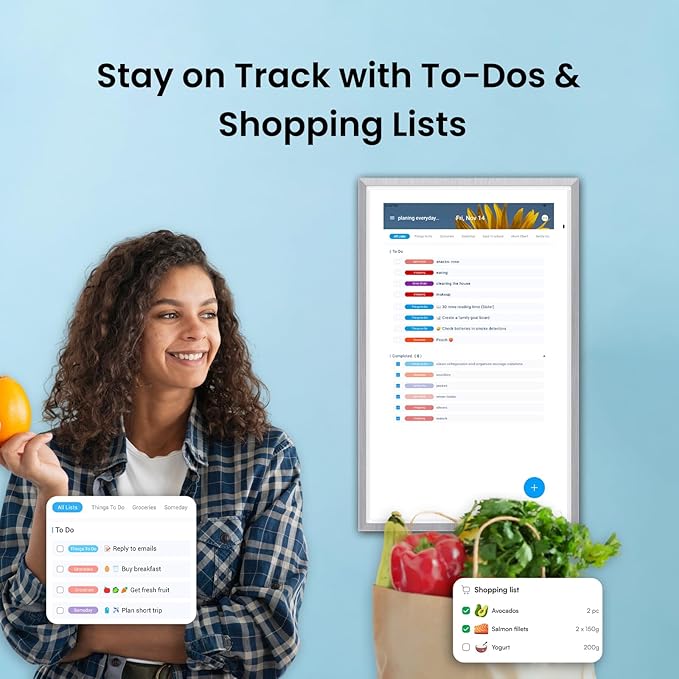 ApoloSign 27" Digital Calendar: Dual Mode Calendars with Google Play & Multi-calendar Sync, Electronic Planner & Chore Chart, Smart Touchscreen, Interactive Display for Family Schedule(Gray, 27-inch)