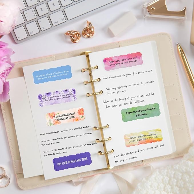 VANRA 240 Inspirational Stickers Motivational Scrapbook Sticker for Journaling Planner Water Bottles Scrapbooking Pages Laptop Decals Decoration, Vinyl Positive Affirmation Stickers for Women Teens