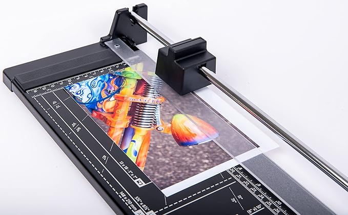 Dahle Vantage 50 Rotary Trimmer, 12" Cut Length, 5 Sheet Capacity, Self-Sharpening, Automatic Clamp, German Engineered Paper Cutter