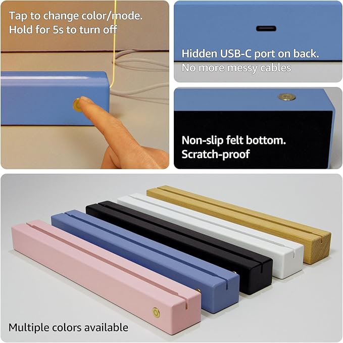 LED Note Board with 8 Colors，Acrylic Dry Erase Board with Light, Clear Monthly/Weekly Calendar, Led Drawing Board for Kids with Stand, 8 Markers, Adapter, Soft Cloth, Holiday Trend Gift (Blue)