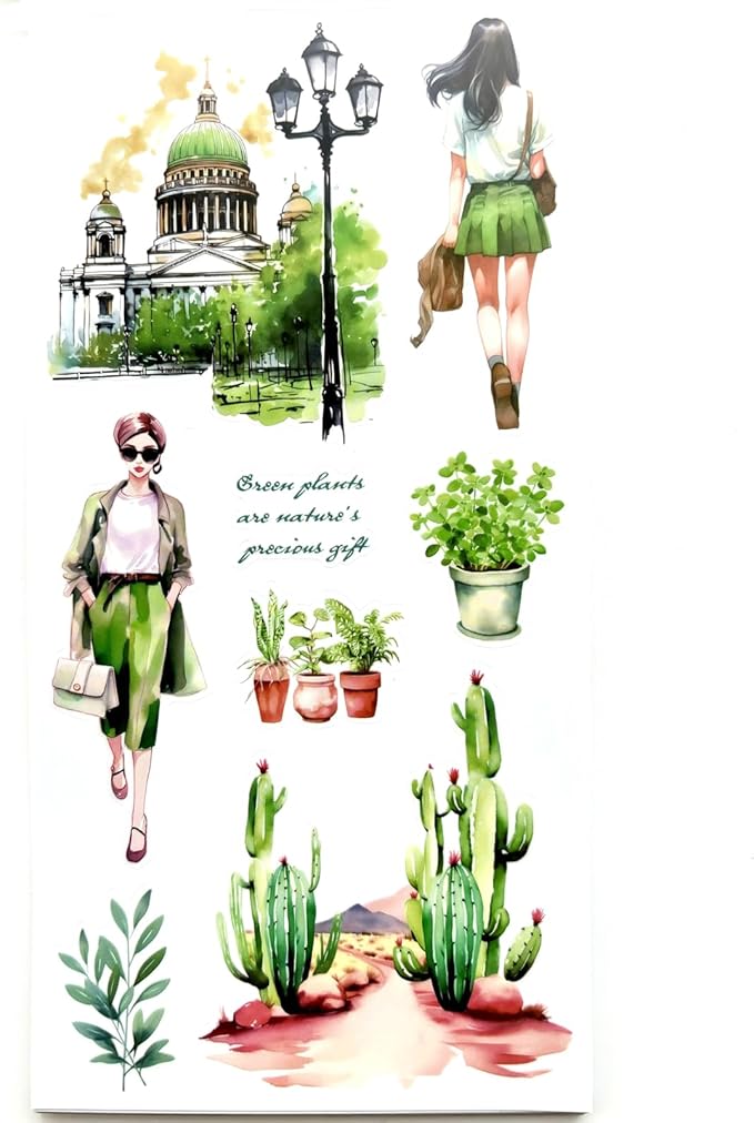 Aesthetic Journaling Sticker Books for Adults - Pre-Cut Scrapbook Stickers Vintage 20 Sheets Junk Journal Supplies Watercolor Scrapbooking Stickers Planner Cottagecore Decorative DIY Arts Craft Making