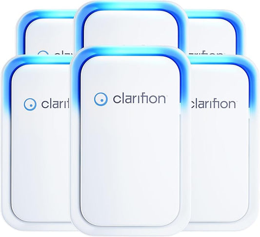 Clarifion - Air Ionizers for Home (6 Pack), Negative Ion Filtration System, Quiet Air Freshener for Bedroom, Office, Kitchen, Portable Air Filter Odor, Smoke Dust, Pets, Eliminator, Mini Air Cleaner