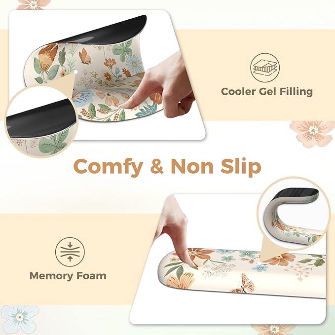 Scalloped Office Desk Cover Mat+Keyboard Wrist Rest+Mouse Wrist Rest+Coaster Set,Scalloped Desktop mat for Teacher Desk Cover,Pastel Home Office Essentials