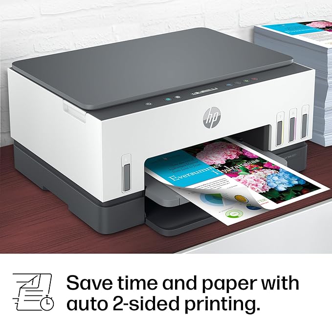 HP Smart Tank 6001 Wireless All-in-One Ink Tank Printer, Scanner, Copier with 2 years of ink included, Best-for-home, Cartridge-free Refillable, AI-enabled (2H0B9A)