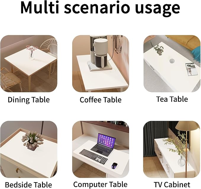 Leather Desk Mat,1.8mm Thick,12x66 Inch Desk Cover,Desk Protector Mat,Dresser Cover Top,Desktop Cover,Dresser Cover Top for Bedroom,Table Protector Mat(White+White,12×66)