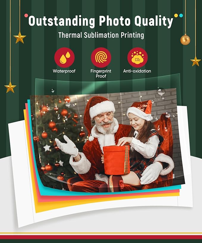 Liene M100 4x6'' Photo Printer Bundle (180 pcs +5 Ink Cartridges), Wi-Fi Picture Printer for iPhone, Android, Smartphone, Computer, Dye-Sublimation, Portable for Home Use